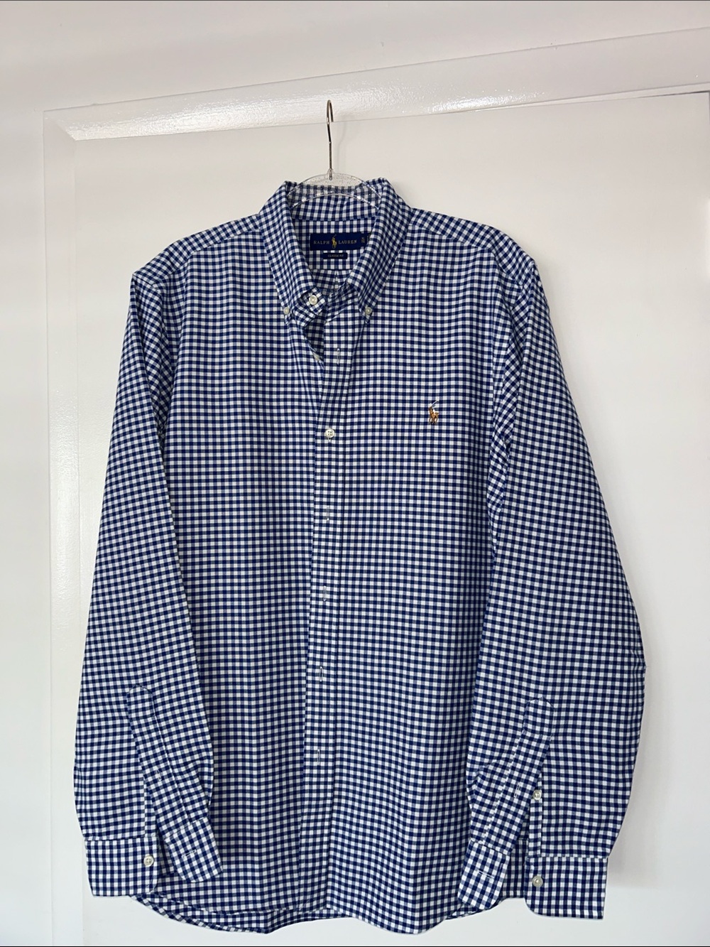 Ralph Lauren Blue Gingham Button-Down Men's Shirt